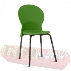 Cadeira Luna Frisokar preta polipropileno verde